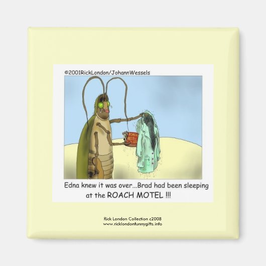 Roach Motel Funny Cartoon Magnet (Devant)