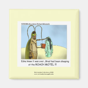 Roach Motel Funny Cartoon Magnet Magneet