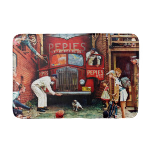 Road Block by Norman Rockwell Badmat