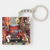Road Block by Norman Rockwell Sleutelhanger (Achterkant)