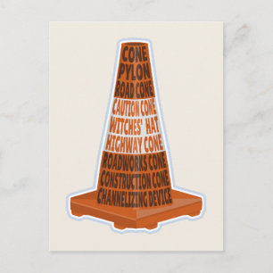 Road Cone Oranje Taraffic kegel Briefkaart