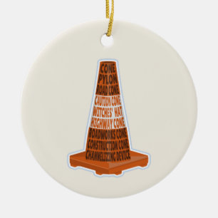 Road Cone Oranje Taraffic kegel Keramisch Ornament