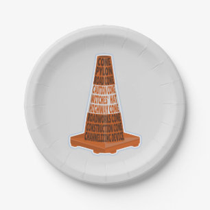 Road Cone Oranje Taraffic kegel Papieren Bordje