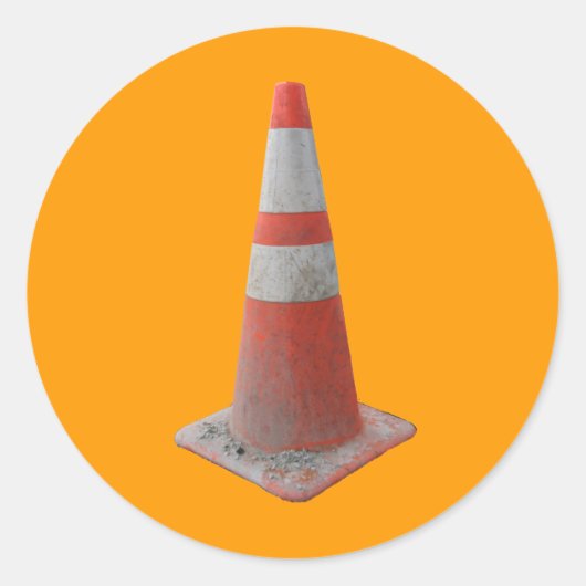 Road Construction Pylon Series Ronde Sticker (Voorkant)