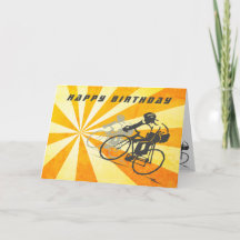 Road Fietsers met Retro Sunburst Bike Verjaardag