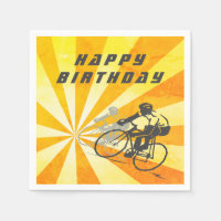 Road Fietsers met Retro Sunburst Bike Verjaardag