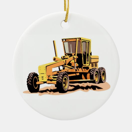 Road Grader Keramisch Ornament (Voorkant)