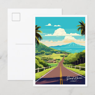Road Hana Hawaii Travel illustratie Briefkaart
