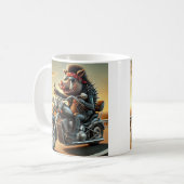 Road Hog Motorcycle Mug | Biker Pig Riding Chopper Koffiemok (Voorkant links)