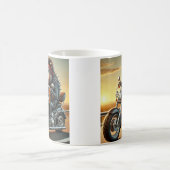 Road Hog Motorcycle Mug | Biker Pig Riding Chopper Koffiemok (Center)