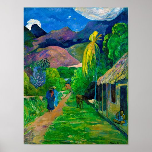 Road in Tahiti, Gauguin Poster (Voorkant)