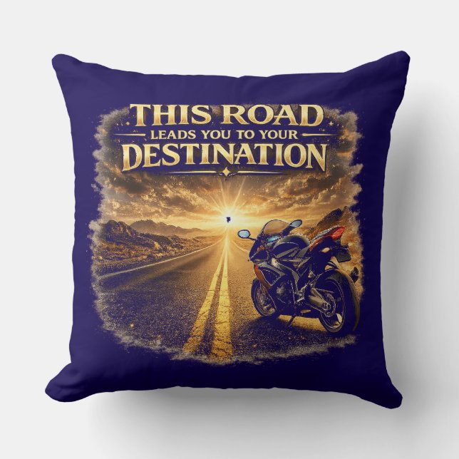 Road Leads to Your Destination Throw Pillow Kussen (Voorkant)