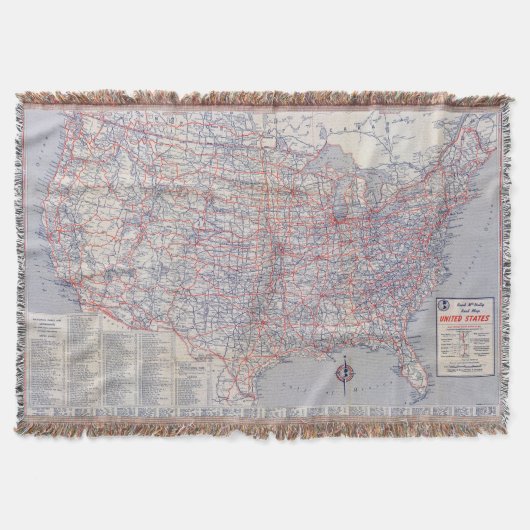Road map United States Deken (Voorkant)