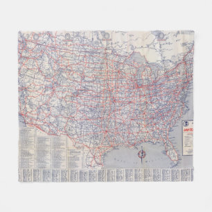 Road map United States Fleece Deken