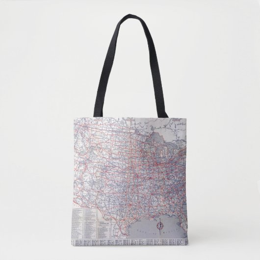 Road map United States Tote Bag (Voorkant)