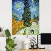 Road met Cypresses (van Gogh) Poster (Thuiskantoor)
