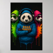 Road Pandas Crew — Cool Urban Animal Art Poster (Voorkant)