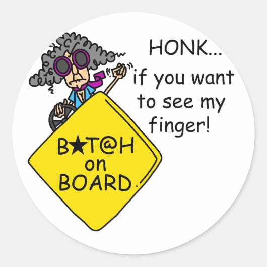 Road Rage Humor Ronde Sticker (Voorkant)