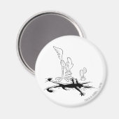 ROAD RUNNER™ en WILE E. COYOTE™ Vormig gat Magneet (Voorkant / Achterkant)