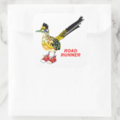 Road Runner in Red Sneakers Vierkante Sticker (Tas)