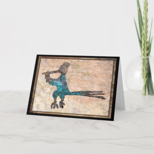 Road Runner Petroglyph New Mexico's State Bird Car Kaart (Voorkant)