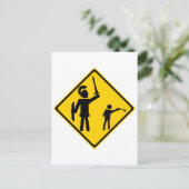 Road Sign David en Goliath Briefkaart (Staand voorkant)