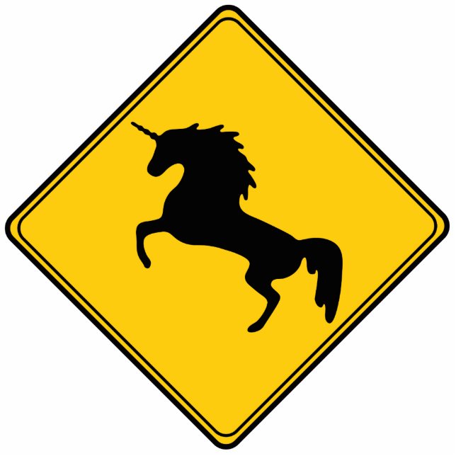 Road Sign Unicorn Fotobeeldje Magneet (Voorkant)