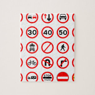 Road Signs - Red Round Legpuzzel