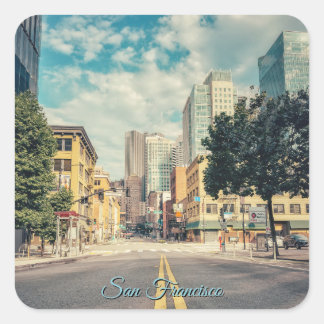 Road to Downtown San Francisco Cityscape Vierkante Sticker