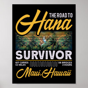 Road To Hana Overlevende Kromme Palm Maui Hawaii H Poster