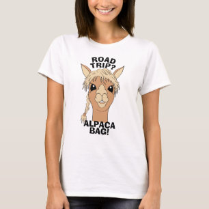 Road Trip Alpaca Bag Pun Humor T-shirt