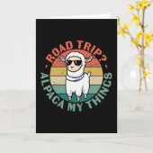 Road Trip Alpaca My Dess Funny Llama Kaart (Gele Bloem)