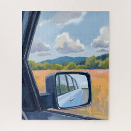 Road Trip | Rear View Mirror Watercolor Travel Legpuzzel