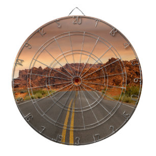 Road trip zonsondergang dartbord