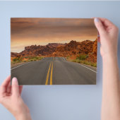 Road trip zonsondergang flyer (Hand)