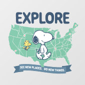 road trippin | Peanuts Explore Raamsticker (Vel)