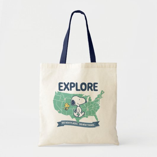 road trippin | Peanuts Explore Tote Bag (Voorkant)