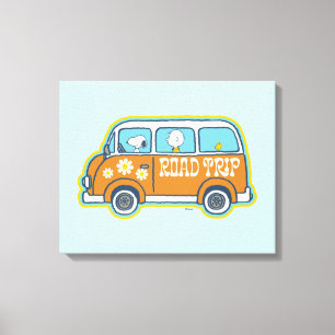 road trippin Peanuts Road Trip Van Canvas Afdruk