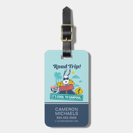 road trippin | Pinda's het is cool om te carpoolen Bagagelabel (Voorkant verticaal)