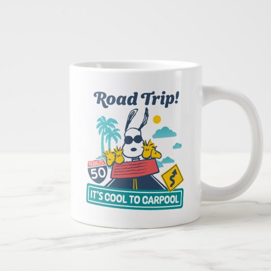road trippin | Pinda's het is cool om te carpoolen Extra Grote Beker (Rechts)