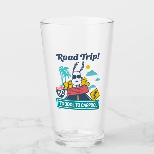 road trippin | Pinda's het is cool om te carpoolen Glas (Voorkant)