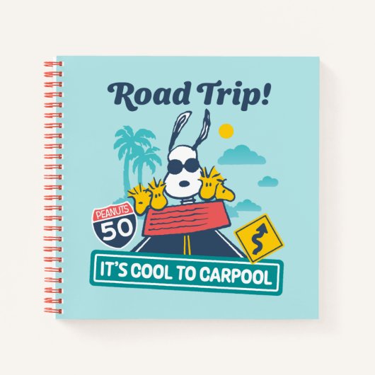 road trippin | Pinda's het is cool om te carpoolen Notitieboek (Voorkant)