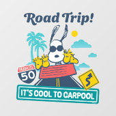 road trippin | Pinda's het is cool om te carpoolen Raamsticker (Vel)