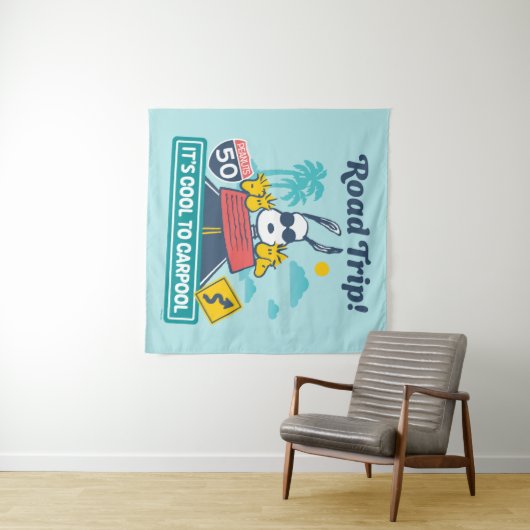 road trippin | Pinda's het is cool om te carpoolen Wandkleed (In Situ (horizontaal))