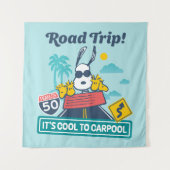 road trippin | Pinda's het is cool om te carpoolen Wandkleed (Voorkant)