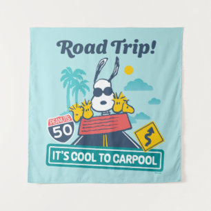 road trippin Pinda's het is cool om te carpoolen Wandkleed