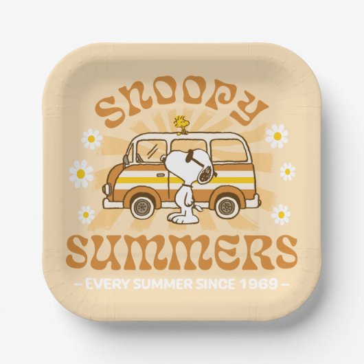 road trippin | Pinda's Snoopy Summers Papieren Bordje (Voorkant)