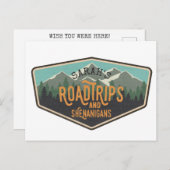 Road Trips & Shenanigans gepersonaliseerd Briefkaa Briefkaart (Voorkant / Achterkant)