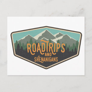 Road Trips & Shenanigans Outdoor Patch Briefkaart