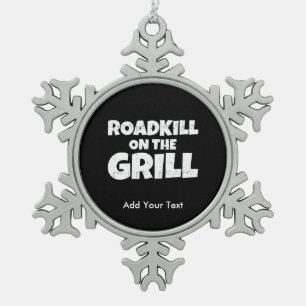 Roadkill op de Grill - Grappige BBQ Partij Tin Sneeuwvlok Ornament